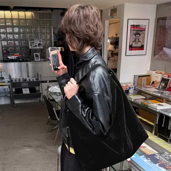 [BUNJANG] Find Kapoor Lenti Bag 45 Suede Black Shoulder Bag / 파인드카푸어 렌타백 45 스웨이드 블랙
