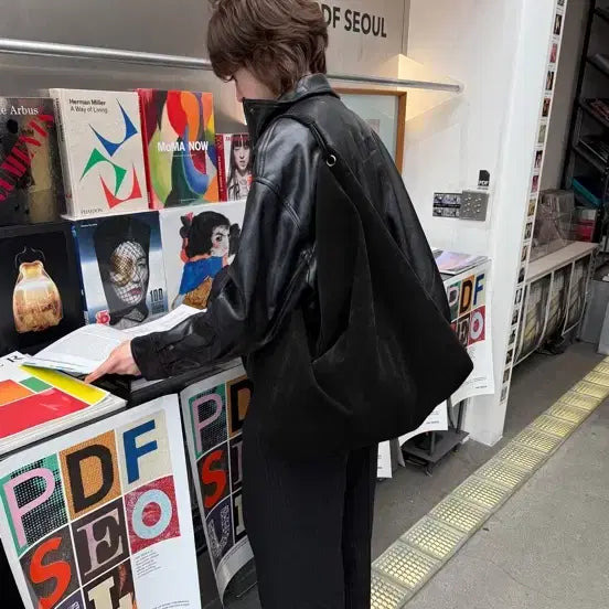 [BUNJANG] Find Kapoor Lenti Bag 45 Suede Black Shoulder Bag / 파인드카푸어 렌타백 45 스웨이드 블랙