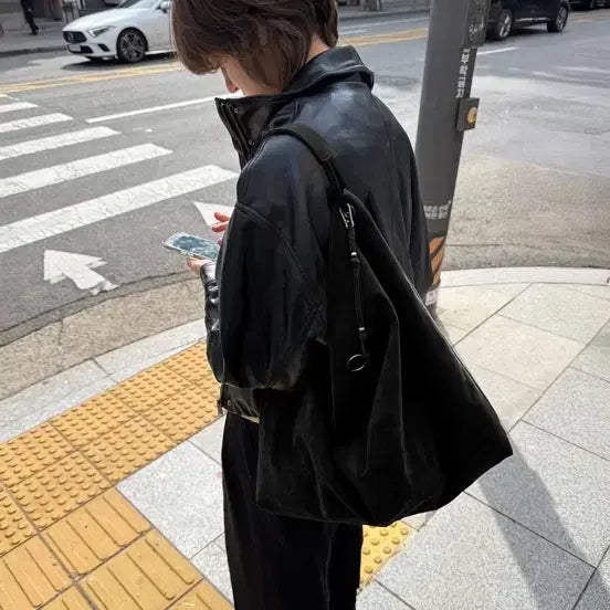 [BUNJANG] Find Kapoor Lenti Bag 45 Suede Black Shoulder Bag / 파인드카푸어 렌타백 45 스웨이드 블랙