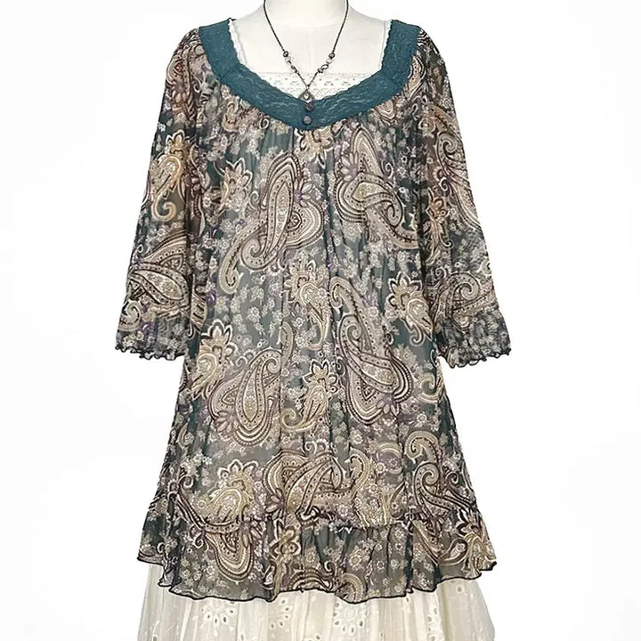 [SOLD OUT] 일본빈티지 미사용 로사체리 페이즐리히피에스닉쉬폰롱티모리걸하구미룩갸루y2k