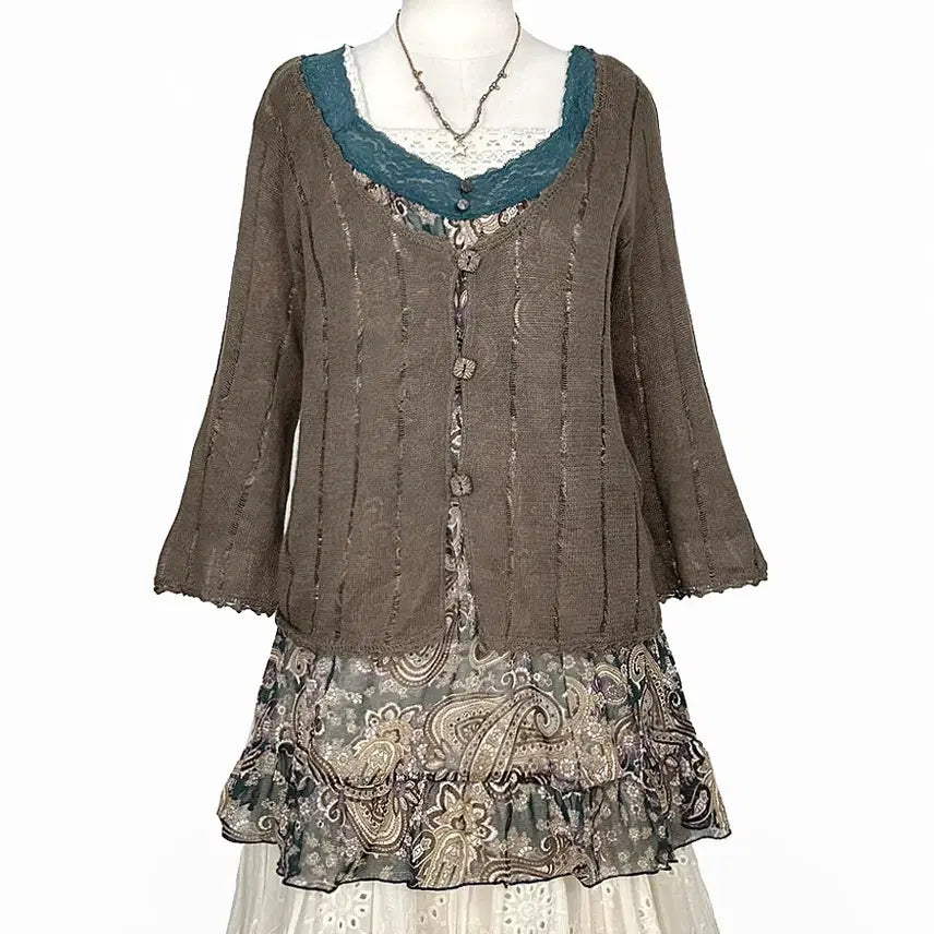 [SOLD OUT] 일본빈티지 미사용 로사체리 페이즐리히피에스닉쉬폰롱티모리걸하구미룩갸루y2k