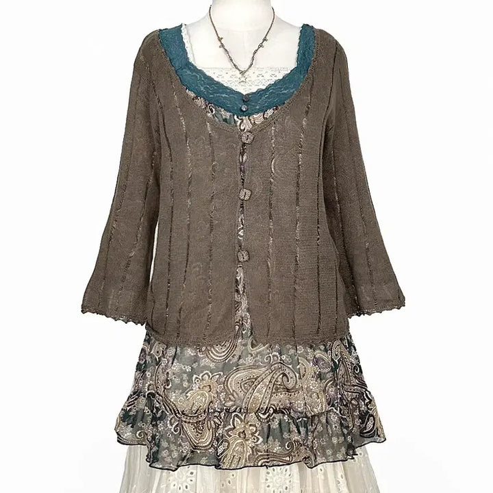 [SOLD OUT] 일본빈티지 미사용 로사체리 페이즐리히피에스닉쉬폰롱티모리걸하구미룩갸루y2k