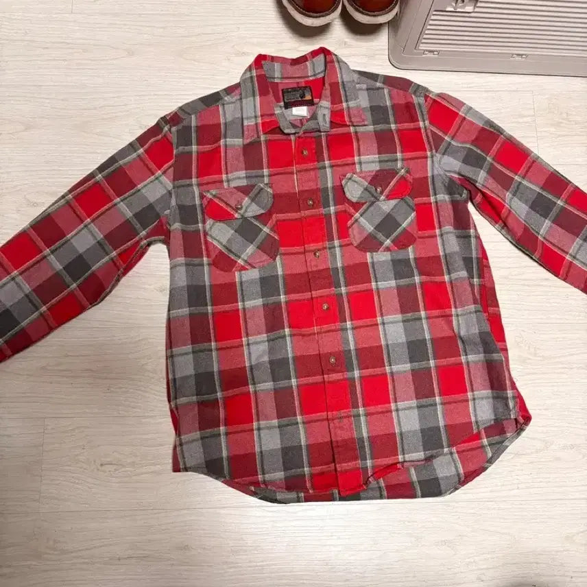 [BUNJANG] Edwin Check Flannel Shirt / 에드윈 체크 플란넬 셔츠