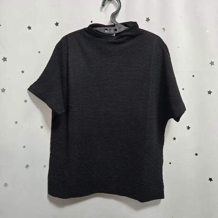[BUNJANG] SJ WANI Pleated Short Sleeve T-shirt Black 95 / sj와니 플리츠 반팔 티셔츠 블랙 95