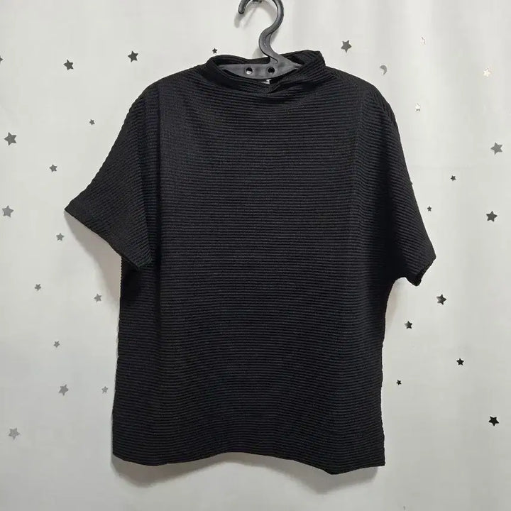 [BUNJANG] SJ WANI Pleated Short Sleeve T-shirt Black 95 / sj와니 플리츠 반팔 티셔츠 블랙 95