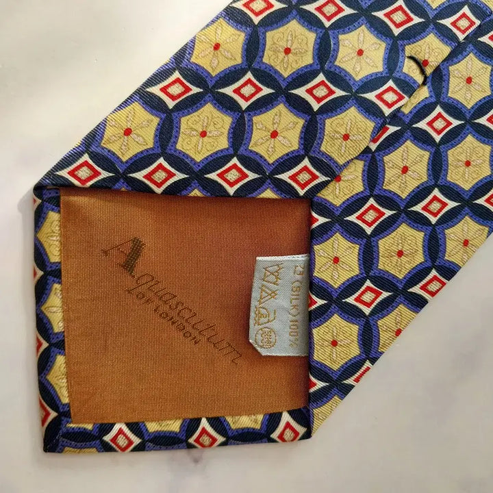 [BUNJANG] Aquascutum Geometric Pattern Silk Tie / 아쿠아스큐텀 실크 기하학 패턴 넥타이 9.2cm A+등급 K1947
