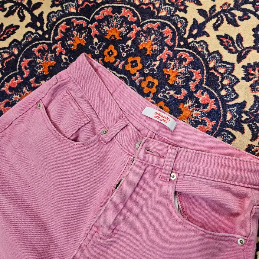[BUNJANG] Ordinary Holiday Pink Denim Pants / 오디너리홀리데이 핑크 데님 팬츠
