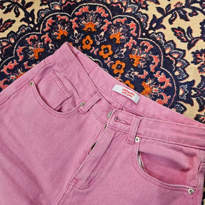 [BUNJANG] Ordinary Holiday Pink Denim Pants / 오디너리홀리데이 핑크 데님 팬츠