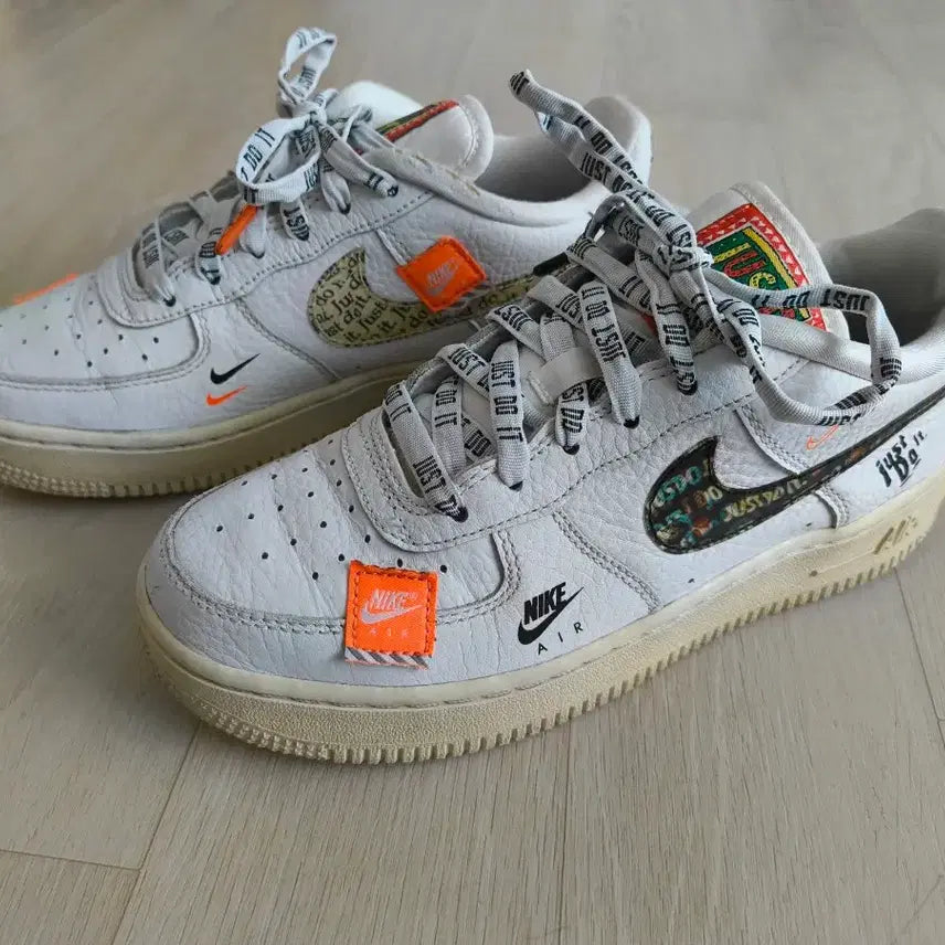 [BUNJANG] Nike Air Force 1 Low Just Do It Pack White Sneakers / 나이키 에어포스 1 로우 저스트두잇 팩 화이트