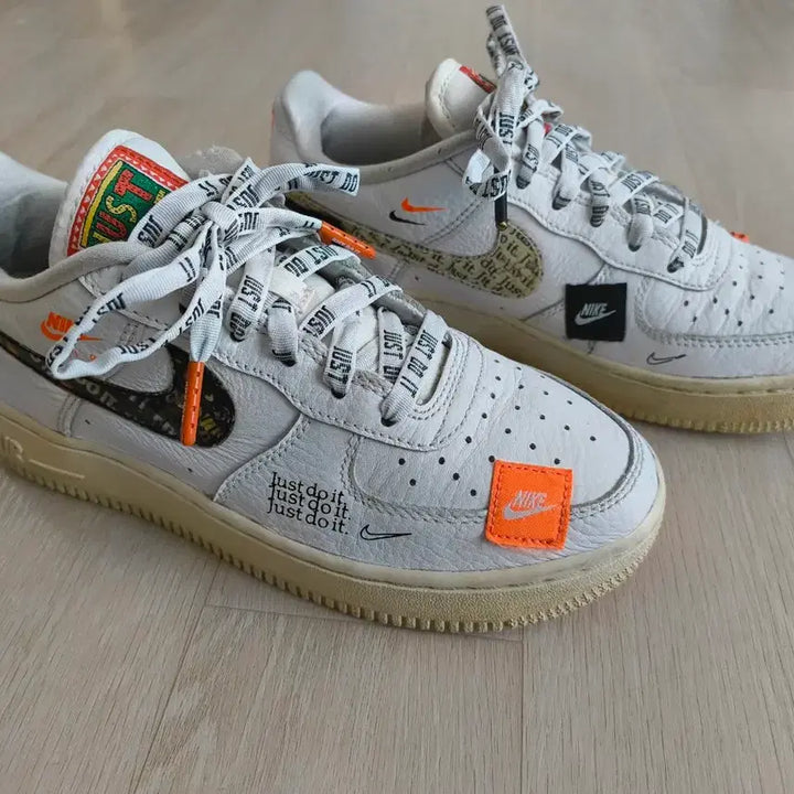 [BUNJANG] Nike Air Force 1 Low Just Do It Pack White Sneakers / 나이키 에어포스 1 로우 저스트두잇 팩 화이트
