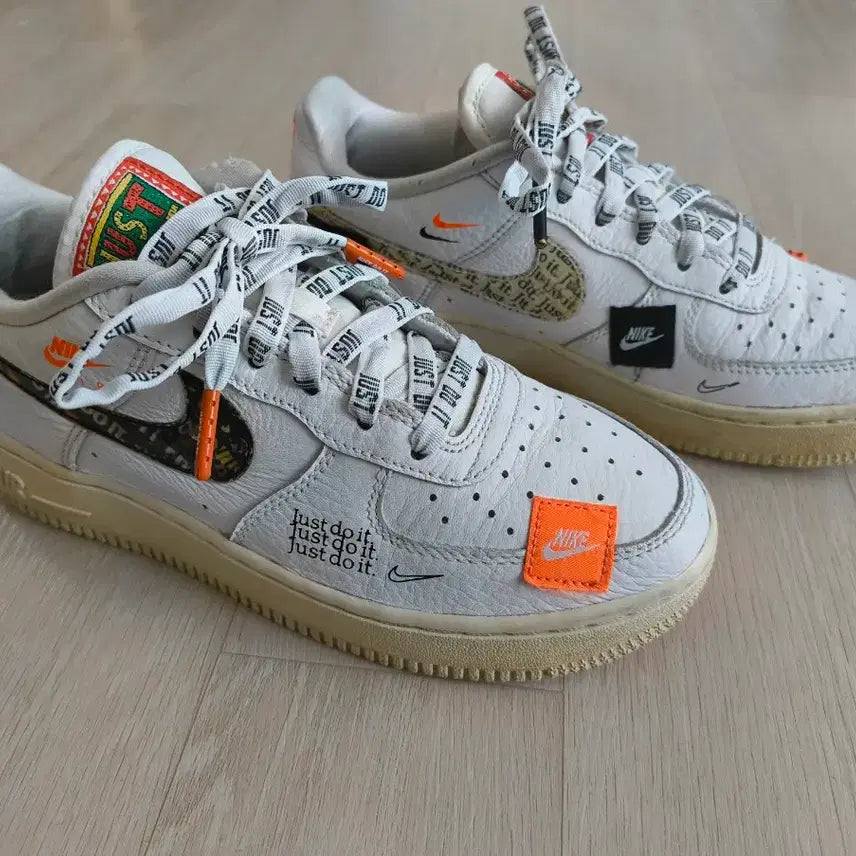 [BUNJANG] Nike Air Force 1 Low Just Do It Pack White Sneakers / 나이키 에어포스 1 로우 저스트두잇 팩 화이트