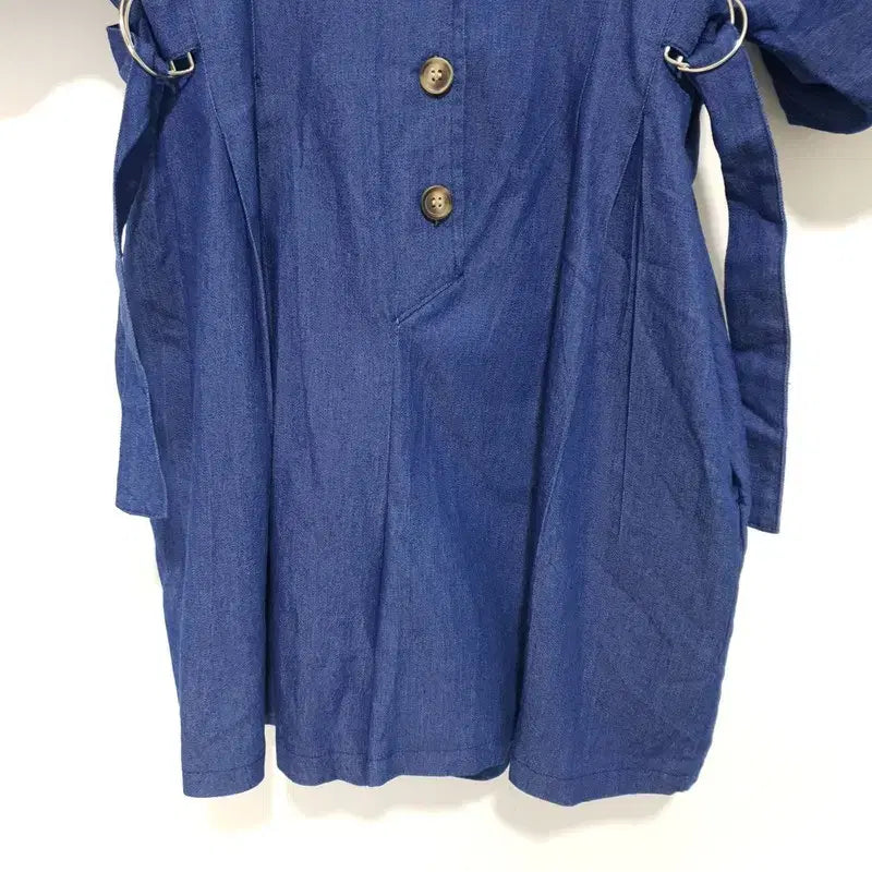 [BUNJANG] Puff Sleeve Denim Jumpsuit / 퍼프소매 데님 점프수트 F_S0265