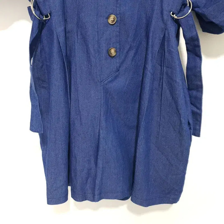 [BUNJANG] Puff Sleeve Denim Jumpsuit / 퍼프소매 데님 점프수트 F_S0265