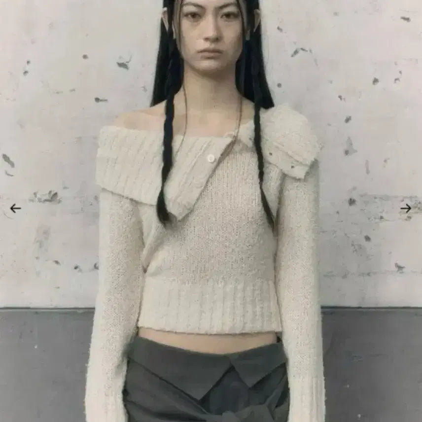 [BUNJANG] Bohemian Seoul Off-Shoulder Oatmeal Top / 보헤미안서울 오프숄더 오트밀