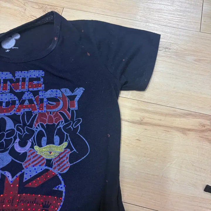 [BUNJANG] Disney Minnie Mouse &amp; Daisy Duck Black T-shirt / 디즈니 미니마우스 데이지덕 티셔츠 블랙