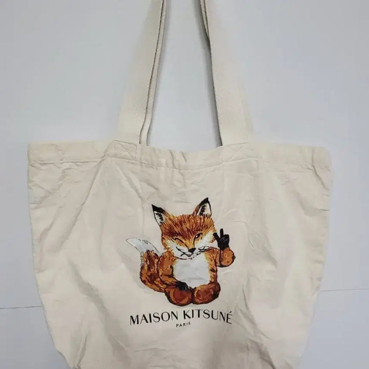 [SOLD OUT] 메종키츠네 폭스 토트백 아이보리 매장판정품