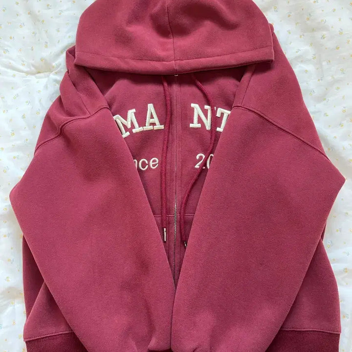 [BUNJANG] Romantic Burgundy Hooded Zip-up / 로맨틱 버건디 후드집업