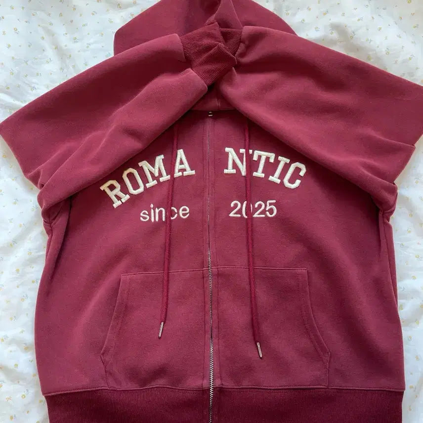 [BUNJANG] Romantic Burgundy Hooded Zip-up / 로맨틱 버건디 후드집업
