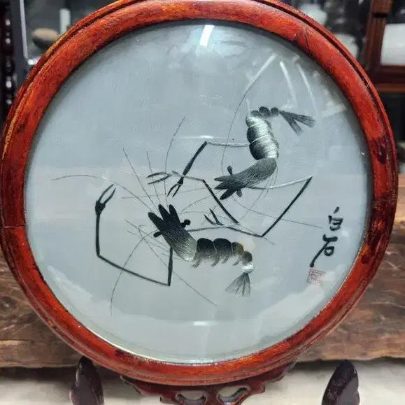 [BUNJANG] Zibei Art Embroidery Wooden Craft / 제백석 그림(수예)화류목 공예품