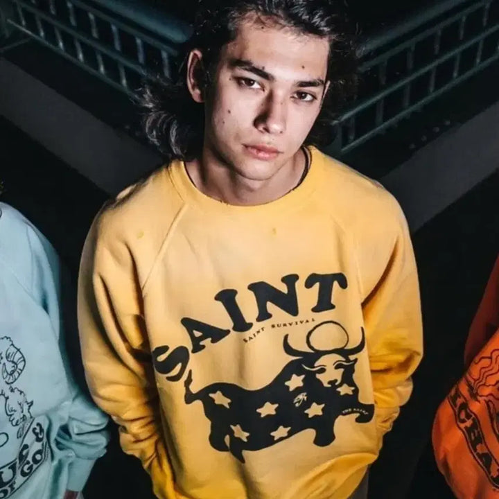 [BUNJANG] Saint Michael Cow Sweatshirt (M) / 세인트 미카엘 cow 스웨트셔츠 M