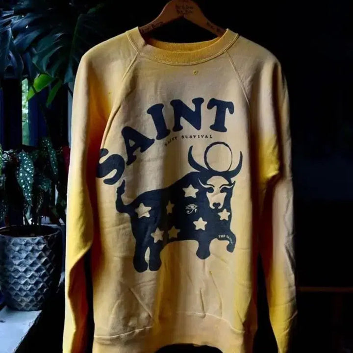 [BUNJANG] Saint Michael Cow Sweatshirt (M) / 세인트 미카엘 cow 스웨트셔츠 M
