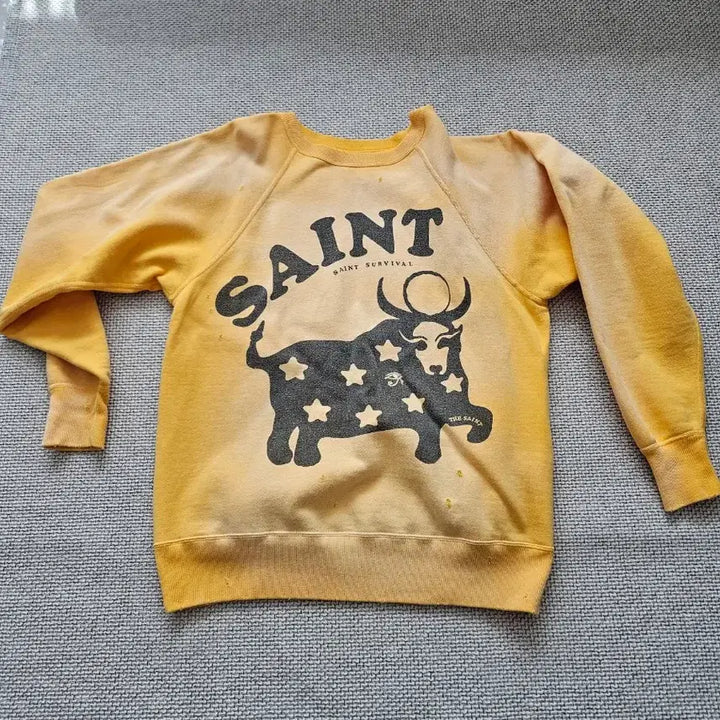 [BUNJANG] Saint Michael Cow Sweatshirt (M) / 세인트 미카엘 cow 스웨트셔츠 M
