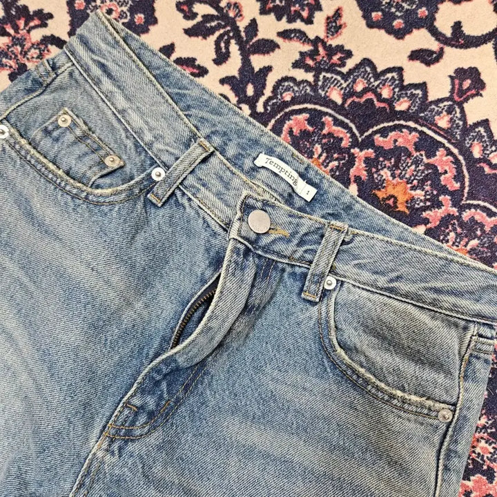 [BUNJANG] Tempting Seoul Washed Slim Straight Denim Pants - 1 Size / Tempting Seoul 워시드 슬림 스트레이트 데님 팬츠 1size