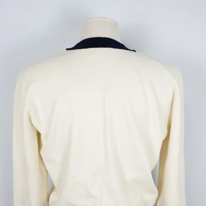 [BUNJANG] LIST Ivory Knit Black Cardigan / 1165.LIST 아이보리 니트 블랙 배색 카디건55
