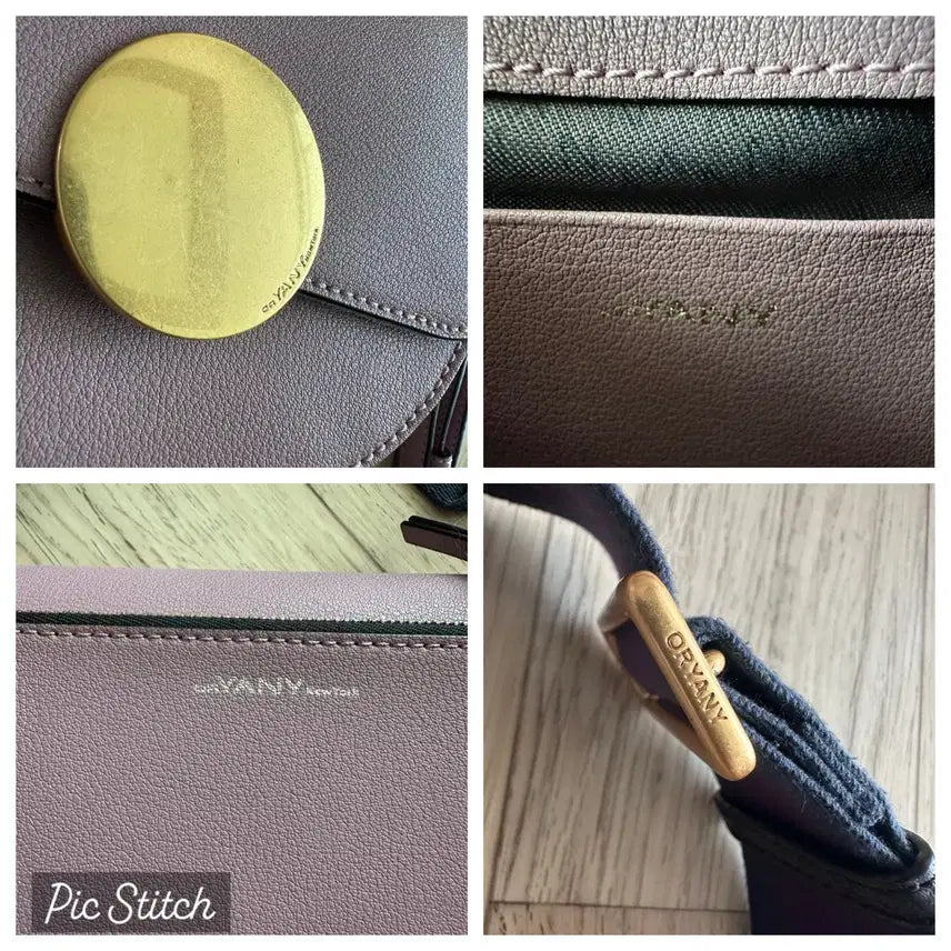 [BUNJANG] Oryany Lavender Leather Crossbody Bag Set / 오야니 라벤더 컬러 가죽 크로스백+스트랩 세트