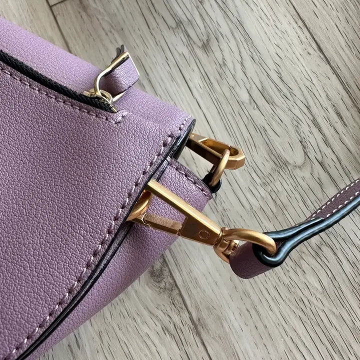 [BUNJANG] Oryany Lavender Leather Crossbody Bag Set / 오야니 라벤더 컬러 가죽 크로스백+스트랩 세트