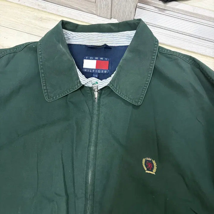 [BUNJANG] Tommy Hilfiger Green Cotton Jacket / 타미힐피거 그린 면 자켓