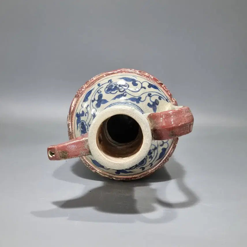 [BUNJANG] Antique Celadon Porcelain Ewer / 골동 청화유리홍 수초어문 첩화 주자. 고36