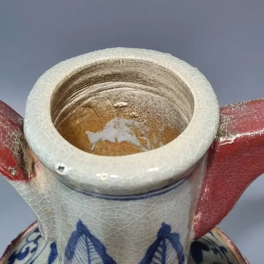 [BUNJANG] Antique Celadon Porcelain Ewer / 골동 청화유리홍 수초어문 첩화 주자. 고36