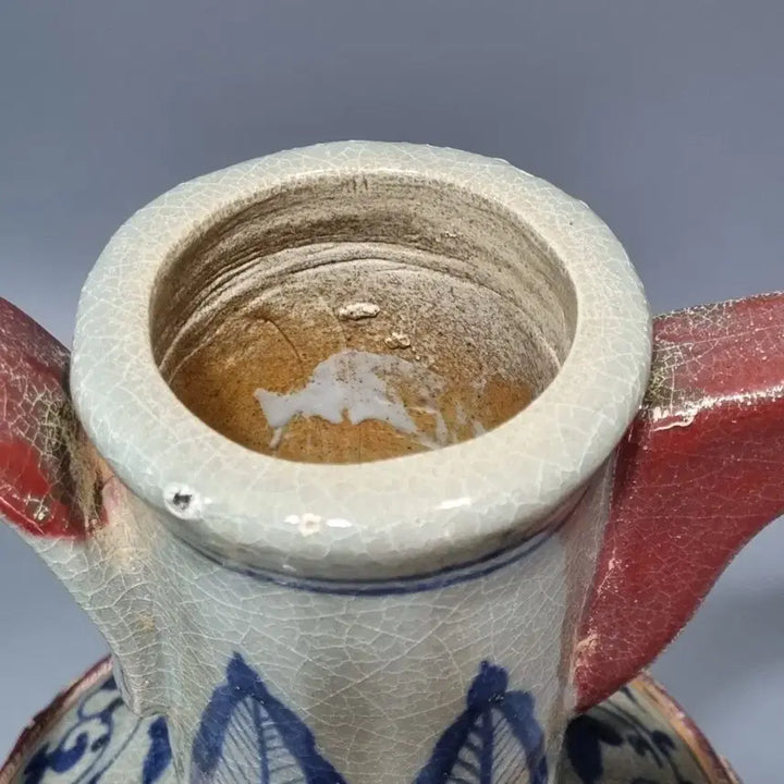 [BUNJANG] Antique Celadon Porcelain Ewer / 골동 청화유리홍 수초어문 첩화 주자. 고36