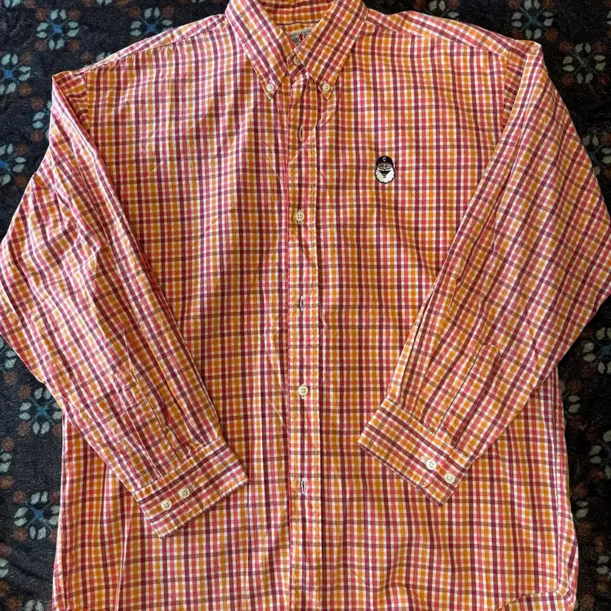 [BUNJANG] Captain Santa Checkered Long Sleeve Shirt / 캡틴산타 긴팔 체크셔츠