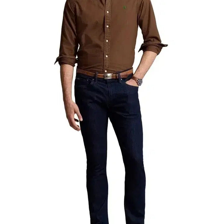 [BUNJANG] Polo Ralph Lauren Classic Fit Choco Brown Garment Dyed Oxford Shirt / [S등급 커슬M] 폴로랄프로렌 클래식핏 초코브라운 가먼트 옥스포드셔츠