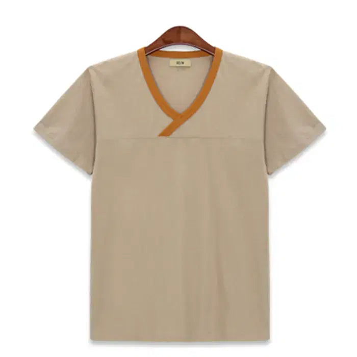 [BUNJANG] Unbranded Beige Cotton 20s T-shirt / [창고정리새제품] 면20수 120베이지 95(L) 반팔티 새제품