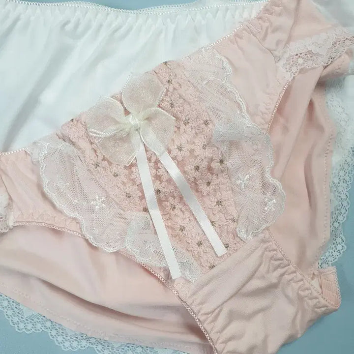 [BUNJANG] Lace Ribbon Panties Set / 39번    여성팬티  2종세트