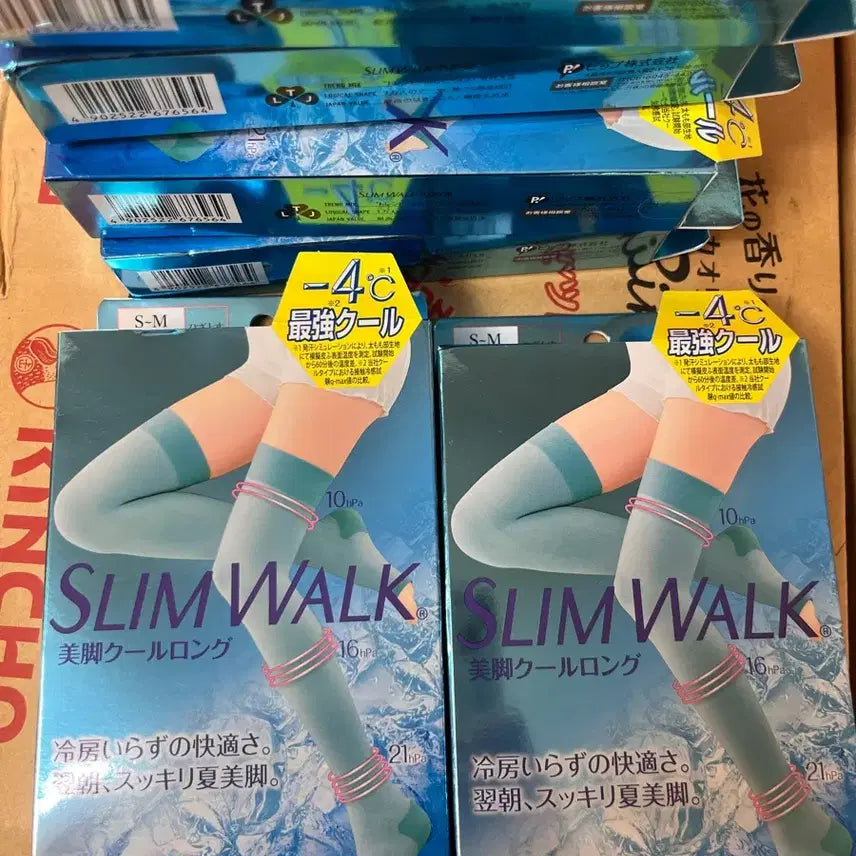 [BUNJANG] Slimwalk Cool Long Compression Stockings S-M Light Blue / 슬림워크 쿨 롱 수면 압박스타킹 S-M 라이트블루