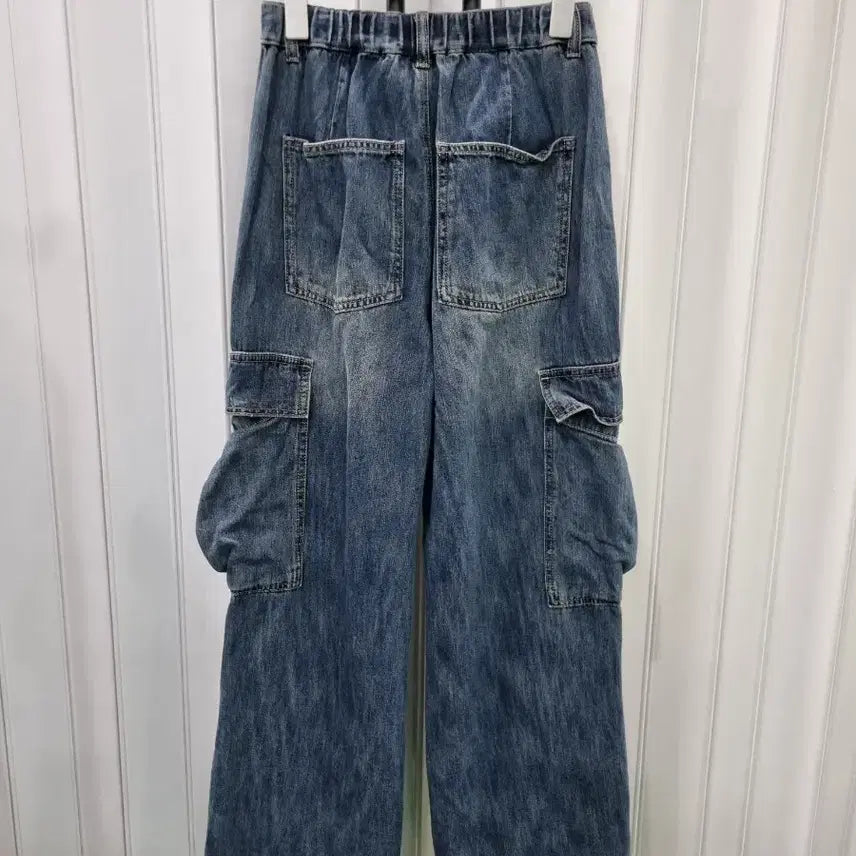 [BUNJANG] 8 Seconds Cargo Wide Denim Pants / 에잇세컨즈 청바지 데님 카고 와이드 팬츠