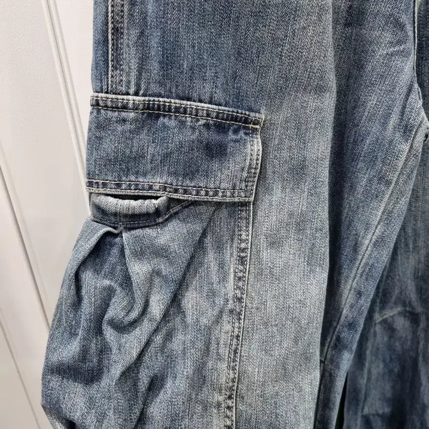 [BUNJANG] 8 Seconds Cargo Wide Denim Pants / 에잇세컨즈 청바지 데님 카고 와이드 팬츠