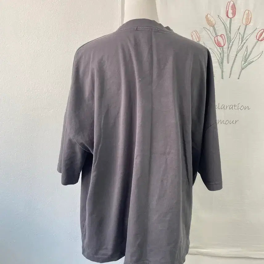 [BUNJANG] Misense Roys Charcoal Printed Short Sleeve T-shirt / 미센스 Roys 프린팅 반팔 티셔츠 차콜