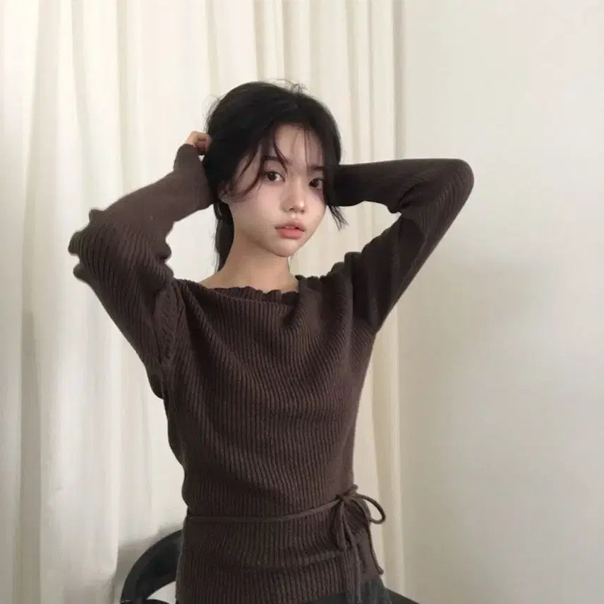 [BUNJANG] Archive J2U Rie Knit Brown Sweater / 아카이브제이투유 리에 니트 브라운