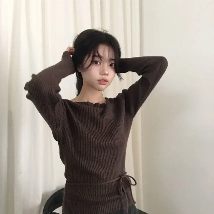 [BUNJANG] Archive J2U Rie Knit Brown Sweater / 아카이브제이투유 리에 니트 브라운