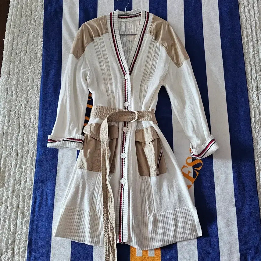 [BUNJANG] Tommy Hilfiger Long Belted Cardigan / 66~77 여성 타미힐피거 롱 벨트 가디건