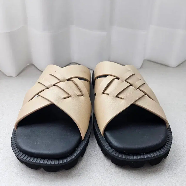 [BUNJANG] Time Homme Leather Slippers / 타임옴므 슬리퍼