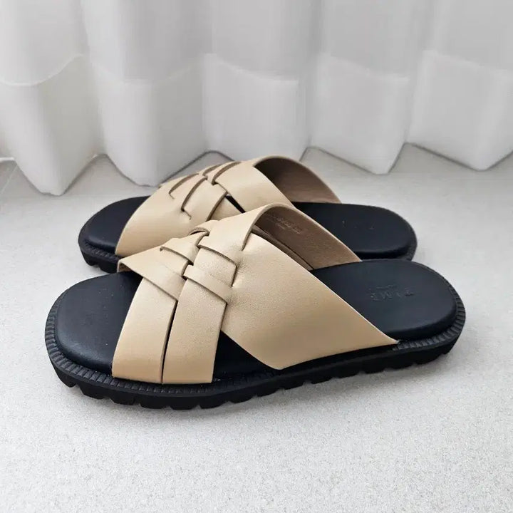 [BUNJANG] Time Homme Leather Slippers / 타임옴므 슬리퍼
