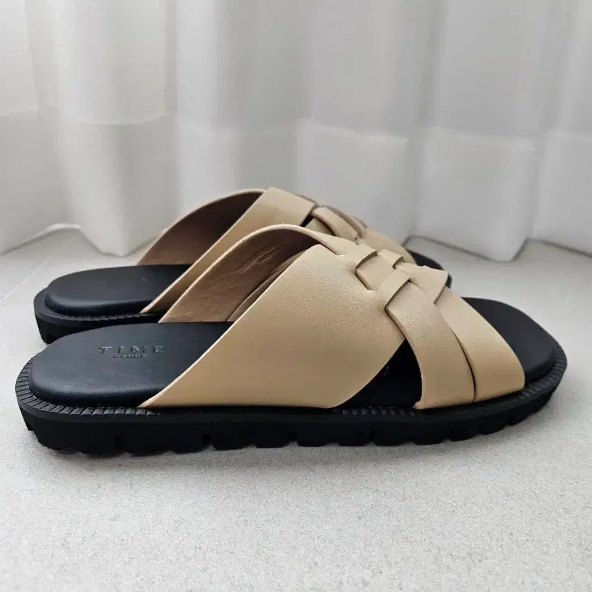 [BUNJANG] Time Homme Leather Slippers / 타임옴므 슬리퍼