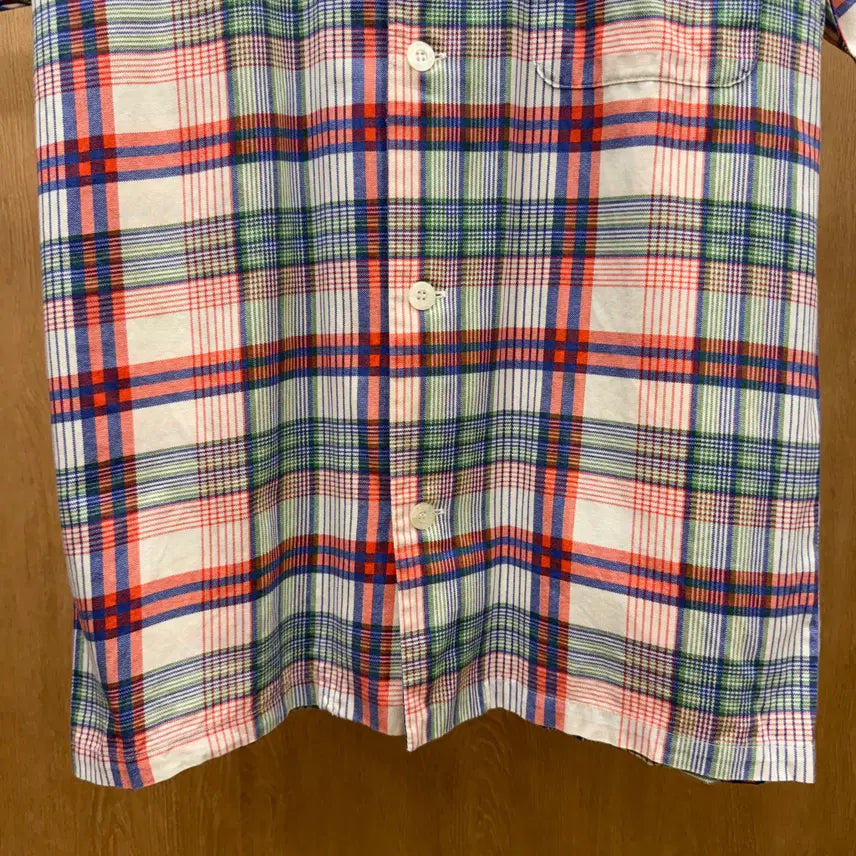 [BUNJANG] Moschino Chip &amp; Chic Checkered Short Sleeve Cotton Shirt / 모스키노 칩앤시크 체크 반팔 코튼 셔츠 언더웨어 라인 멀티 컬러