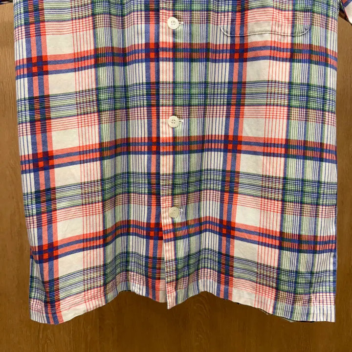 [BUNJANG] Moschino Chip &amp; Chic Checkered Short Sleeve Cotton Shirt / 모스키노 칩앤시크 체크 반팔 코튼 셔츠 언더웨어 라인 멀티 컬러